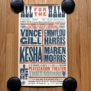 ALL FOR THE HALL Country Music HOF 2018 Poster Vince Gill Kesha Emmylou Harris